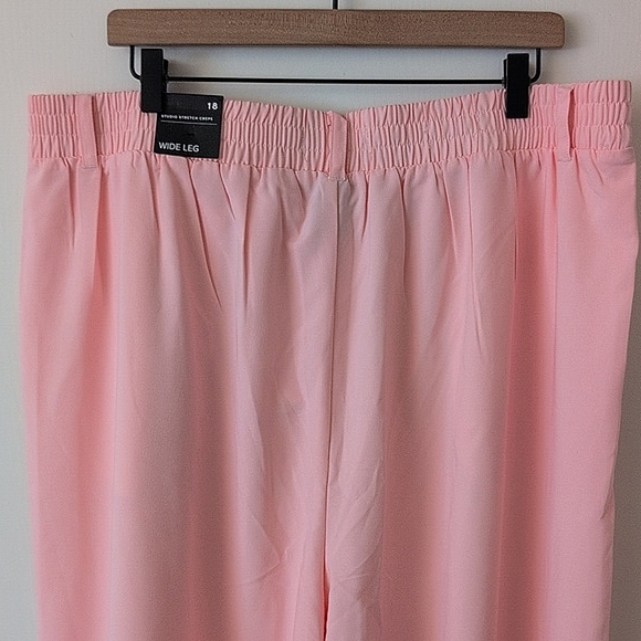 Torrid Womens 18 Studio Stretch Crepe Trousers Pants Pink Wide Leg Casual Office - Picture 6 of 8